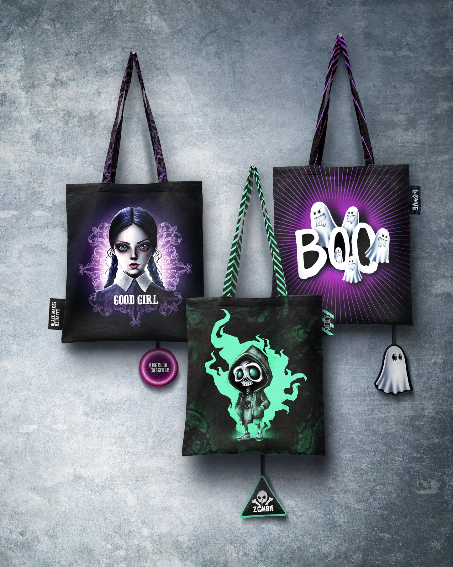 Canvas Panel DIY Bag Halloween Good Girl Bad Girl