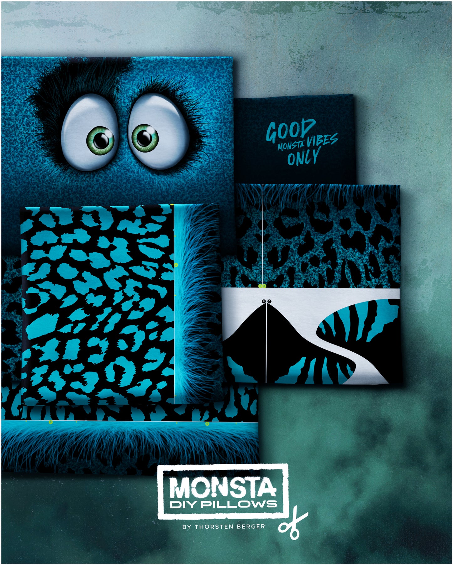 VORBESTELLUNG - Monsta Pillows by Thorsten Berger petrol