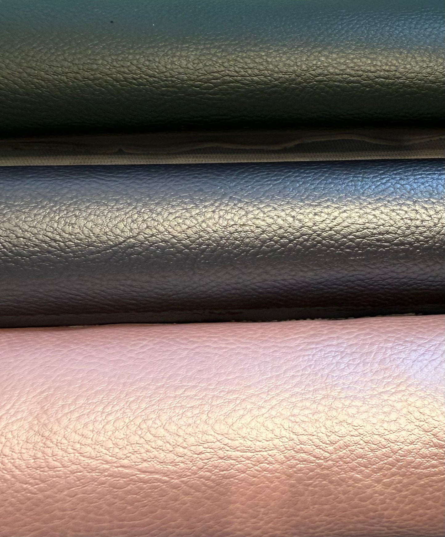 Kunstleder metallic rosé, anthrazit & dunkelgrün