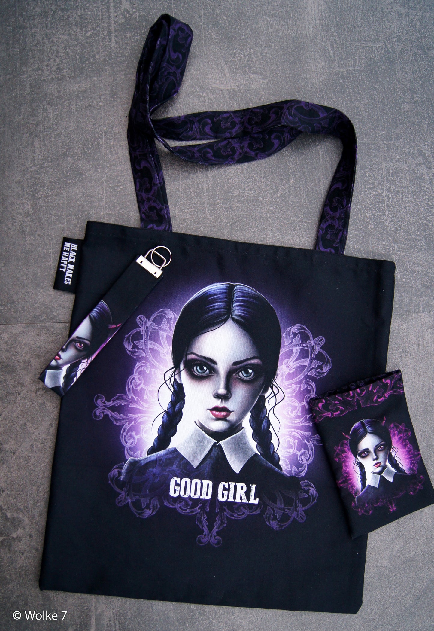 Canvas Panel DIY Bag Halloween Good Girl Bad Girl