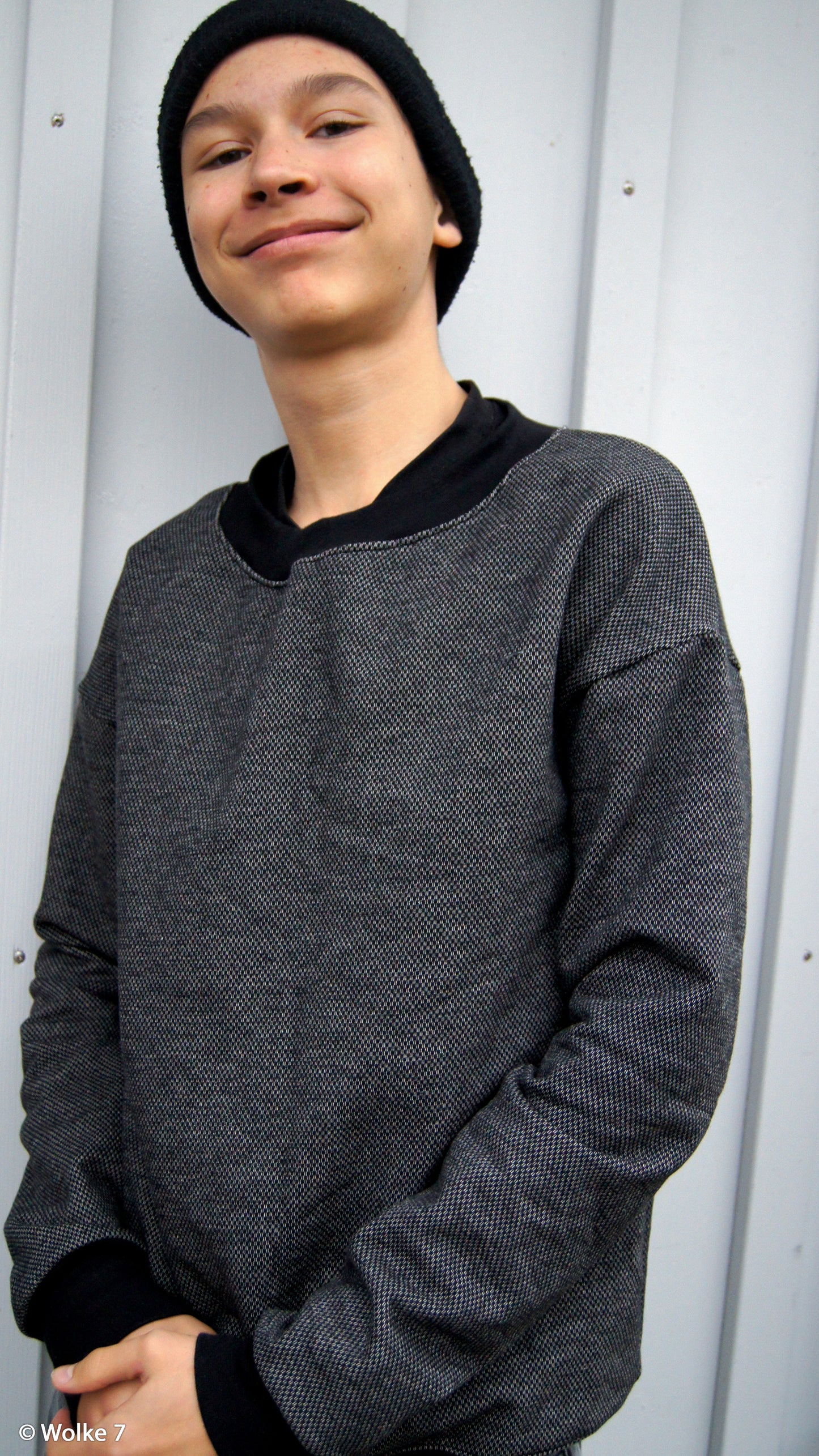 Sweat Stricksweat Skagen shwarz meliert