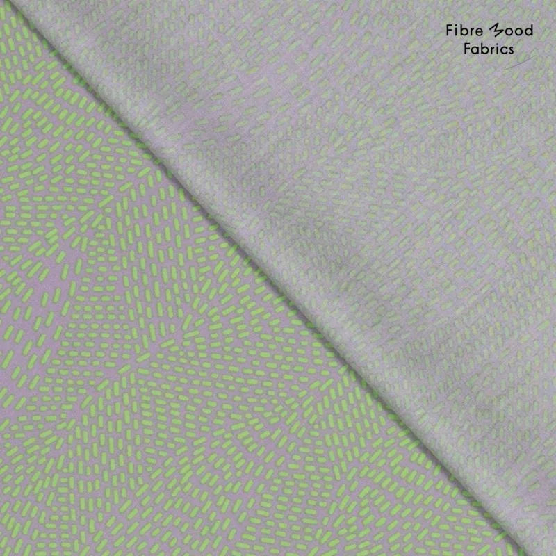 Fibre Mood Baumwoll Popeline Dashed Lines Green Gray