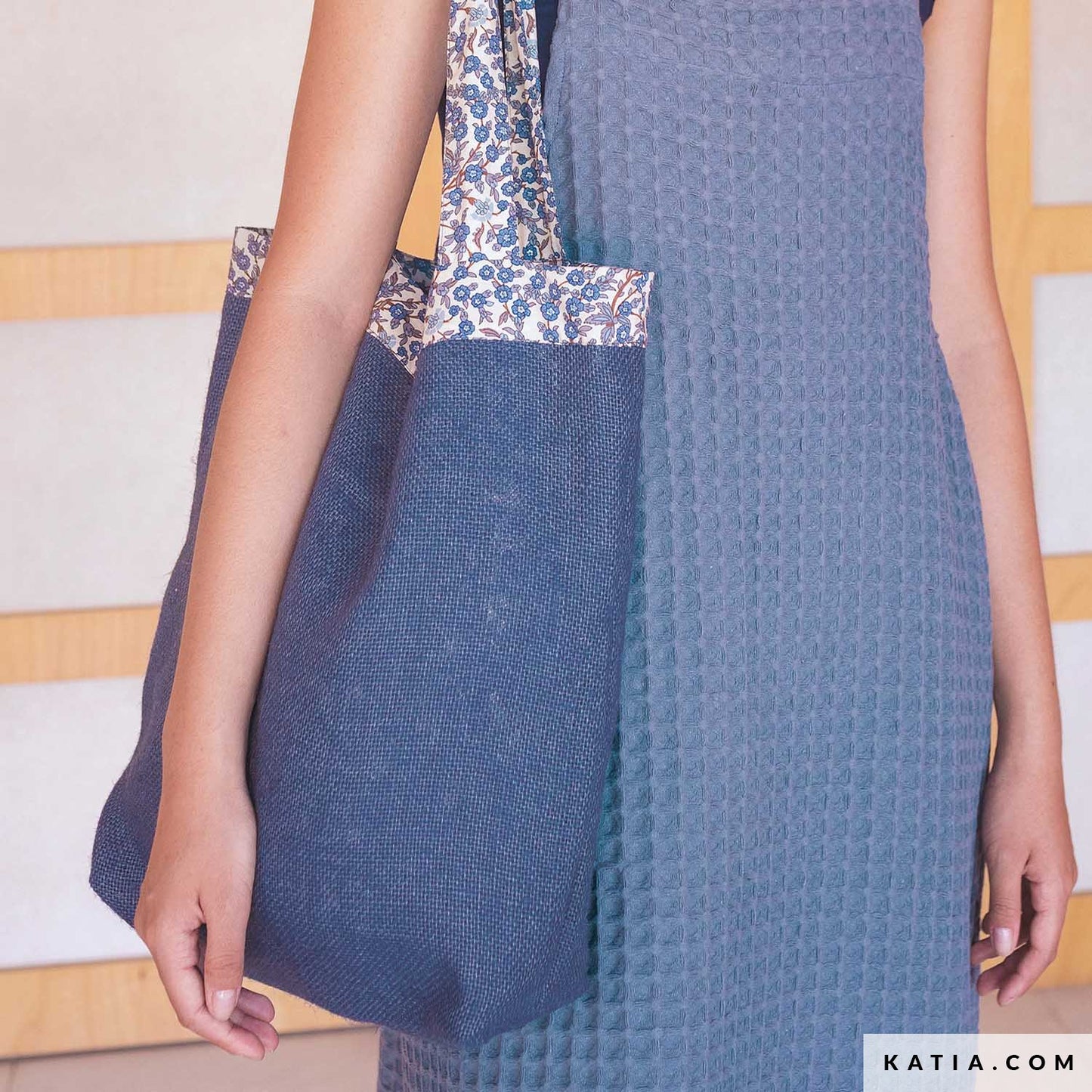 Jute Solid blau