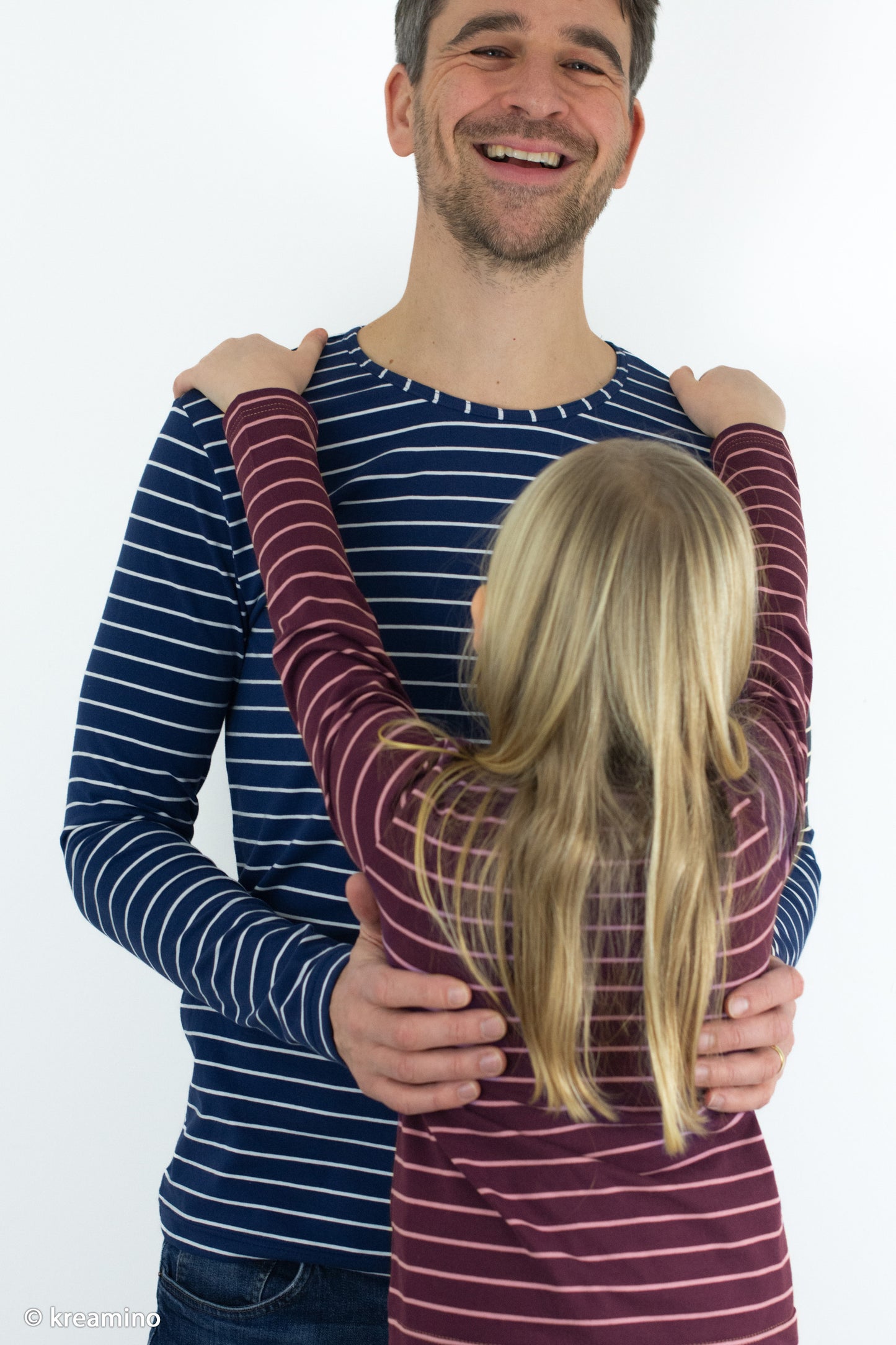 Jersey Streifen Isa dunkel beere rosa