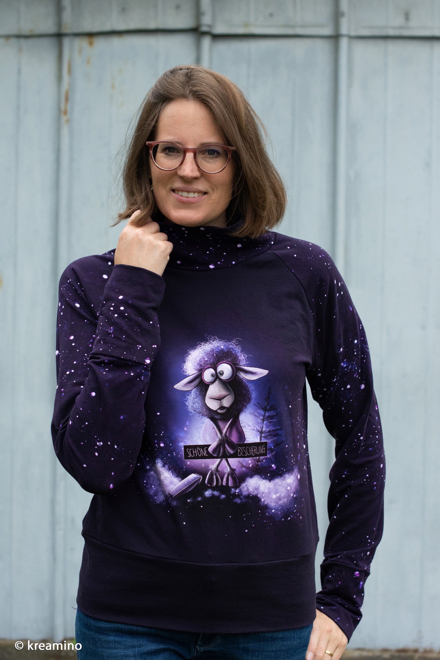 Sweat Weihnachten XMAS Vibes Kombistoff Bescherung by Thorsten Berger. RESTSTÜCK 0,7m