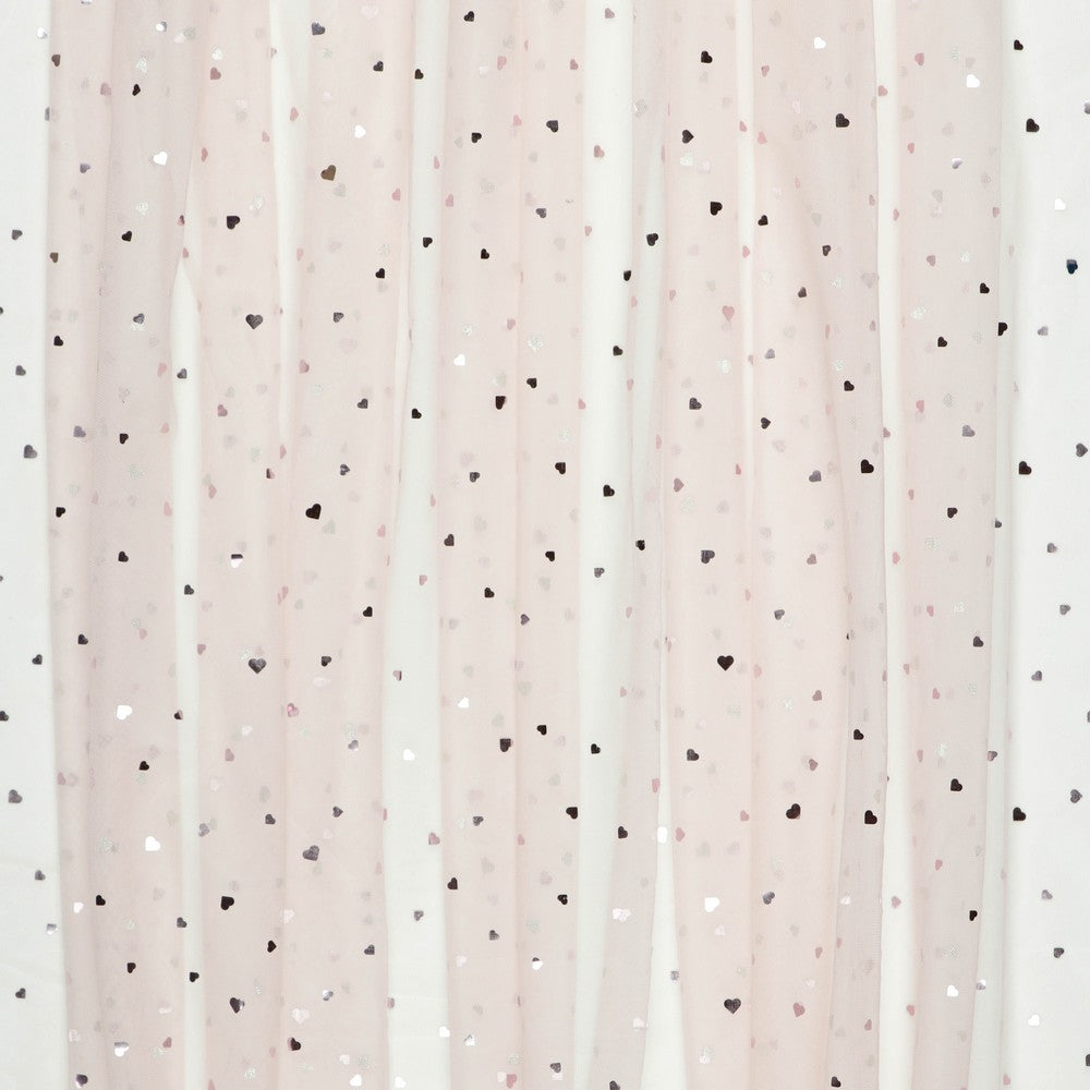Tüll Softtüll Glitzer Herzen rosa