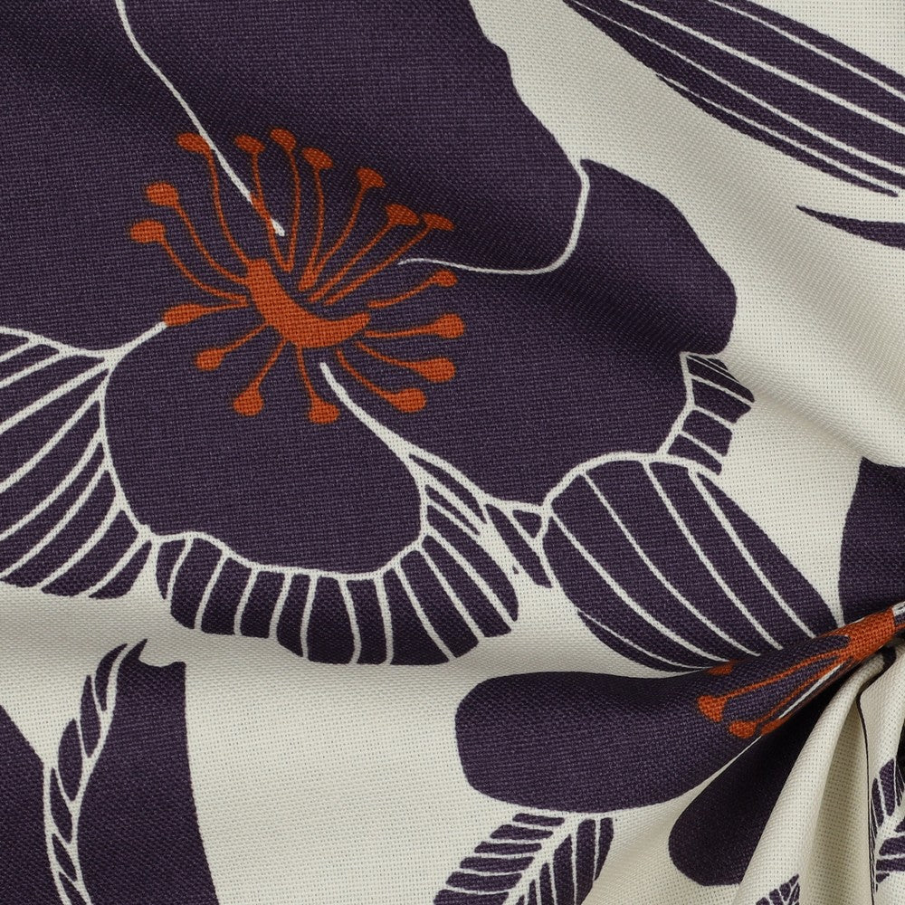 Canvas big flowers aubergine