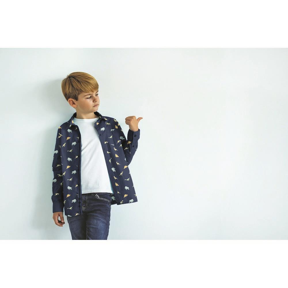 Baumwolle digital Dinosaurier blau