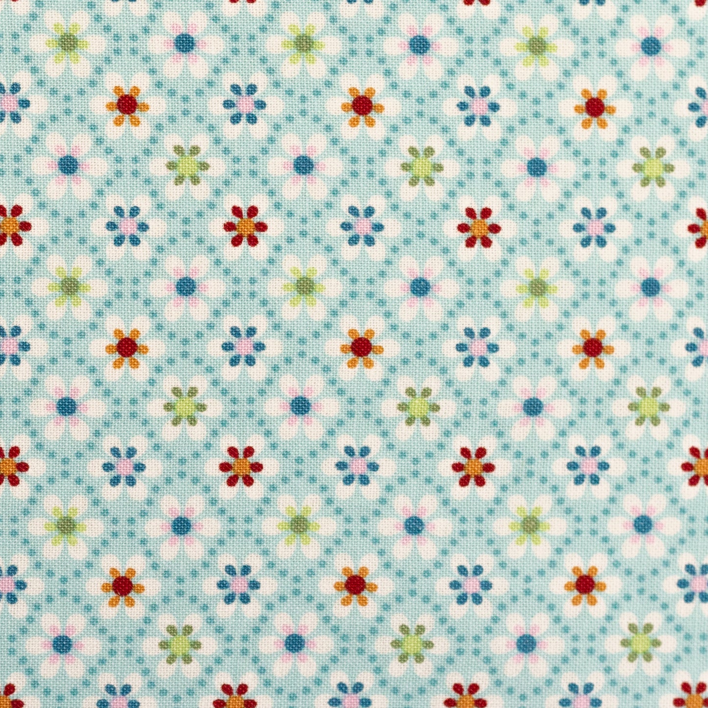 Baumwolle Julia kleine Blüten türkis