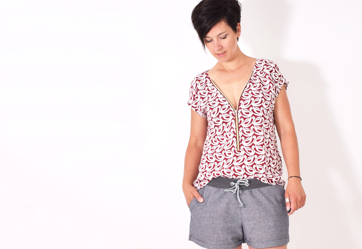 Lenipepunkt ZIPPER.Bluse Damen #131