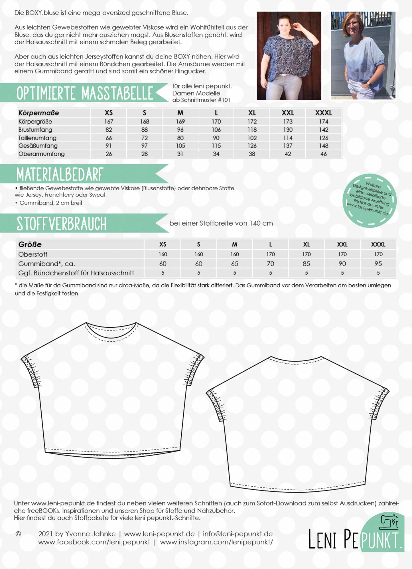 Lenipepunkt BOXY.bluse/shirt Damen #152