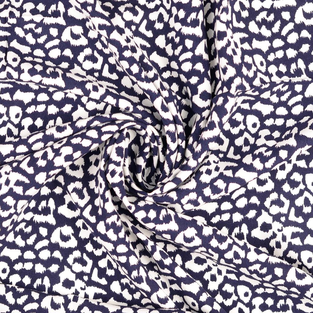 Viskose Bluse Leo weiß/marine