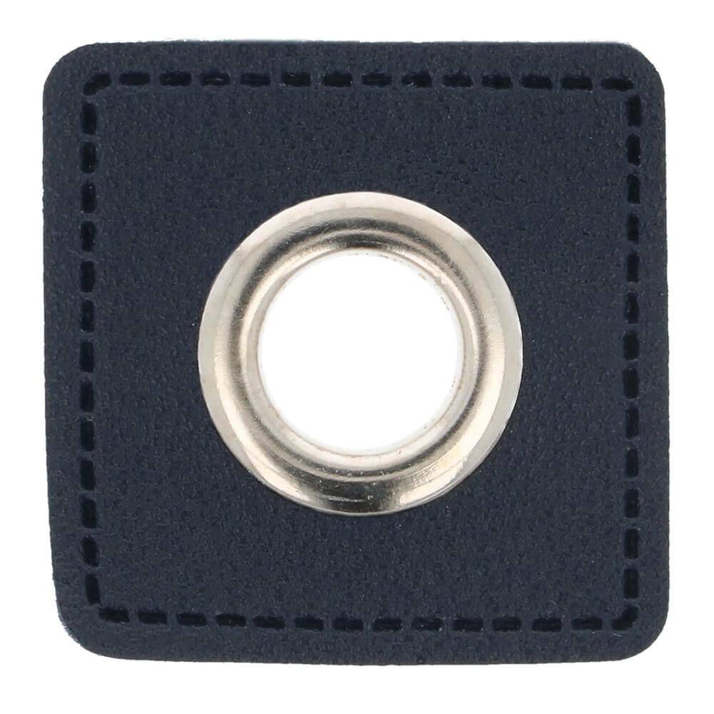 Ösenpatch Kunstleder 11mm dunkelblau