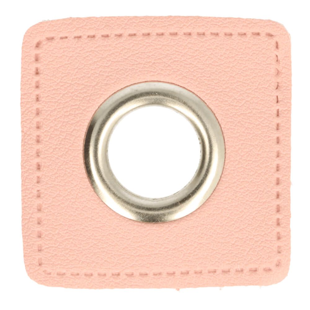 Ösenpatch Kunstleder 11mm rosa