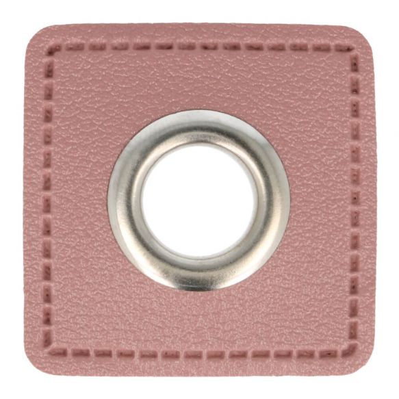 Ösenpatch Kunstleder 11mm altrosa