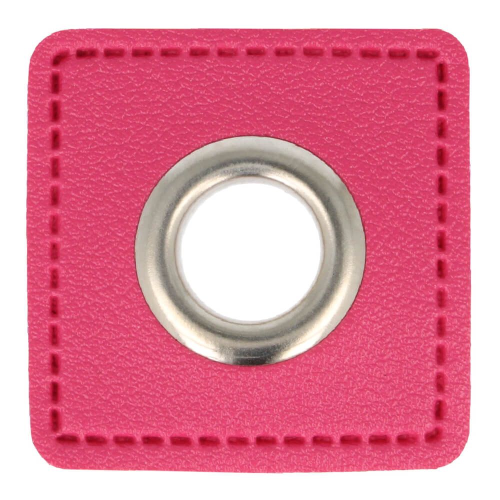 Ösenpatch Kunstleder 11mm pink