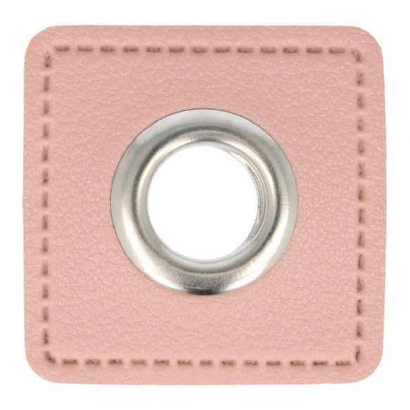 Ösenpatch Kunstleder 8mm rosa