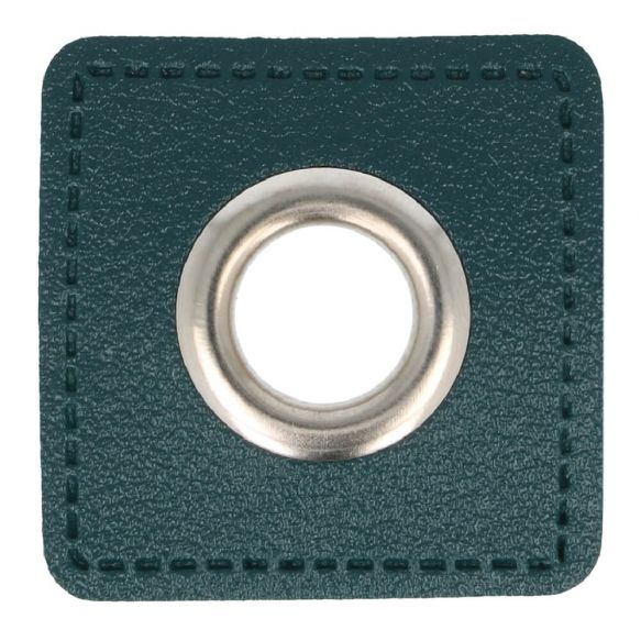 Ösenpatch Kunstleder 11mm petrol