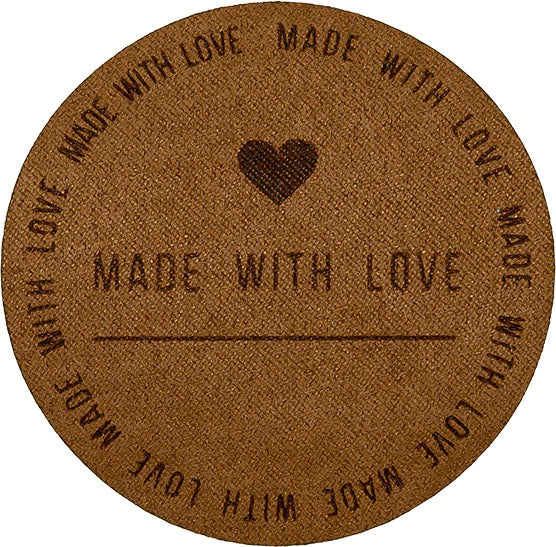 Applikation Wildlederimitat Made with Love braun