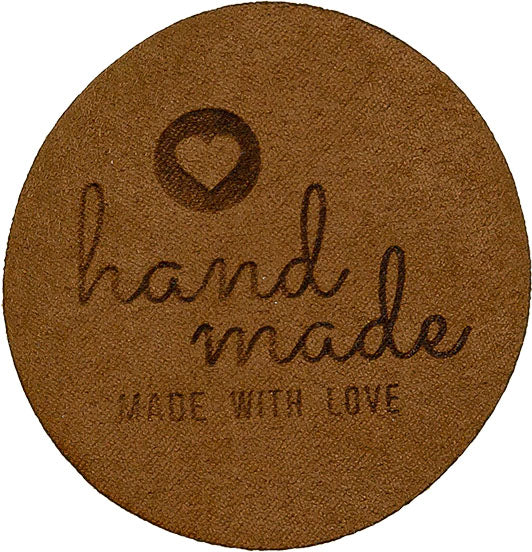 Applikation Wildlederimitat handmade made with Love braun