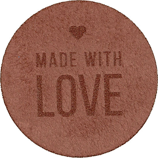 Applikation Wildlederimitat Made with Love altrosa