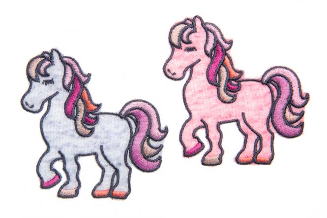 Applikation Pferd graublau