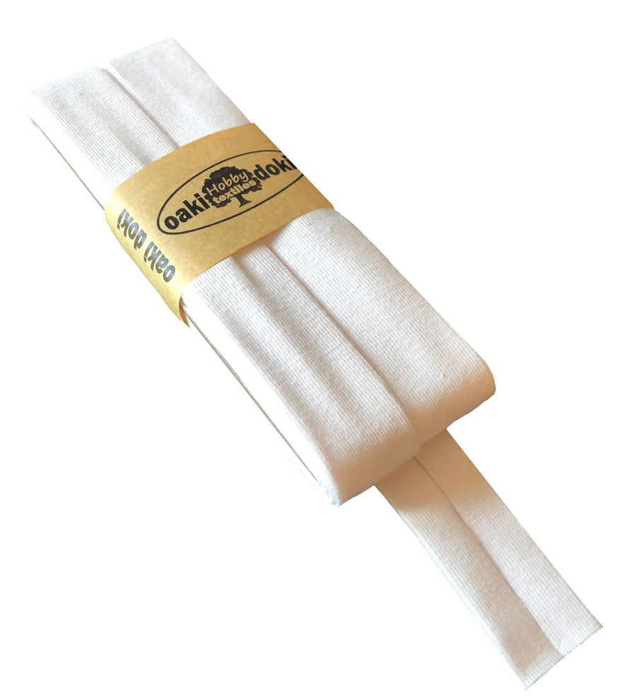 Jersey Schrägband 40/20mm Coupon weiß
