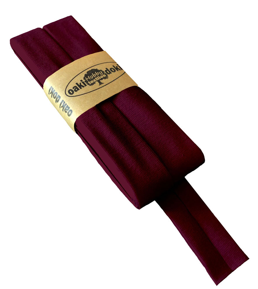 Jersey Schrägband 40/20mm Coupon aubergine