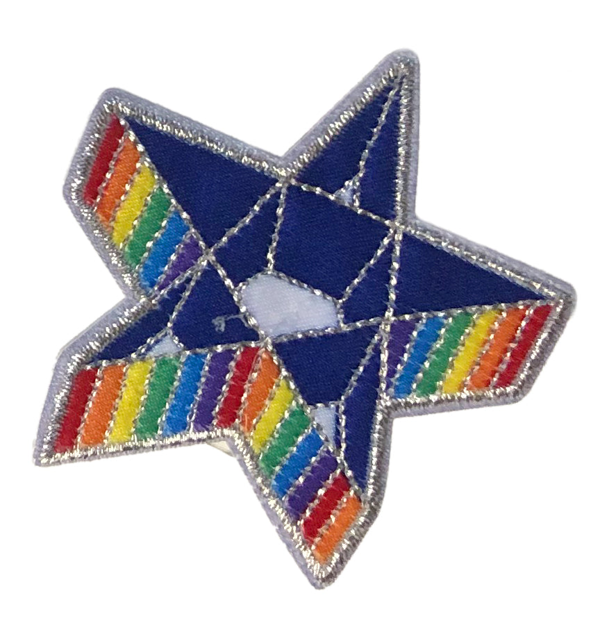 Applikation Stern Regenbogen