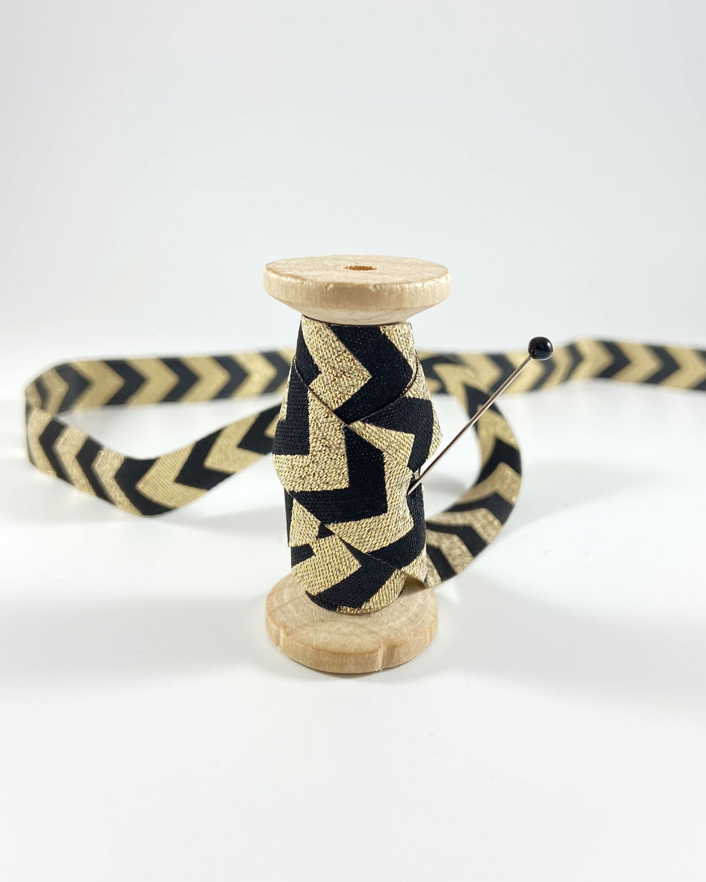 Webband Chevron gold schwarz metallic