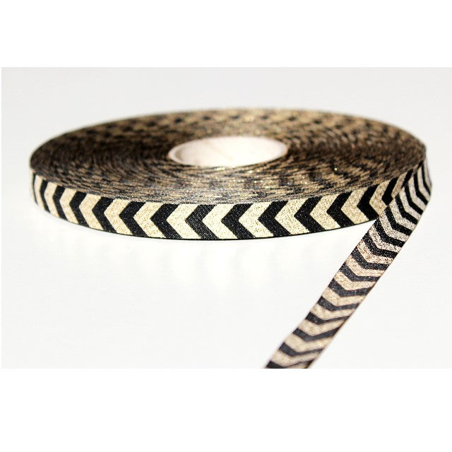 Webband Chevron gold schwarz metallic
