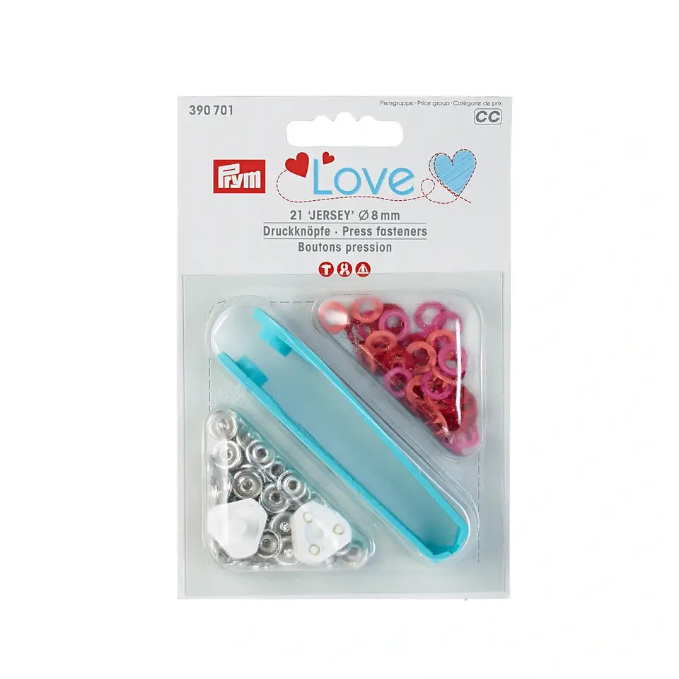 Prym Love Druckknöpfe Jersey 8mm rot