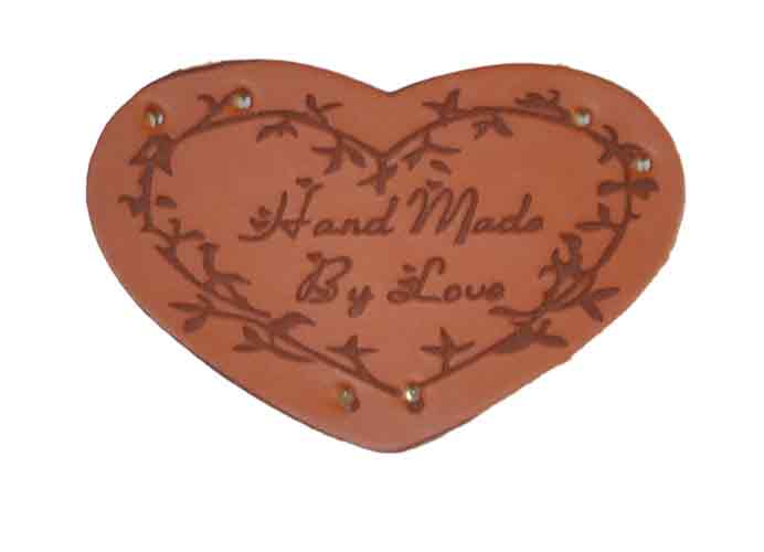 Applikation Label Herz Handmade