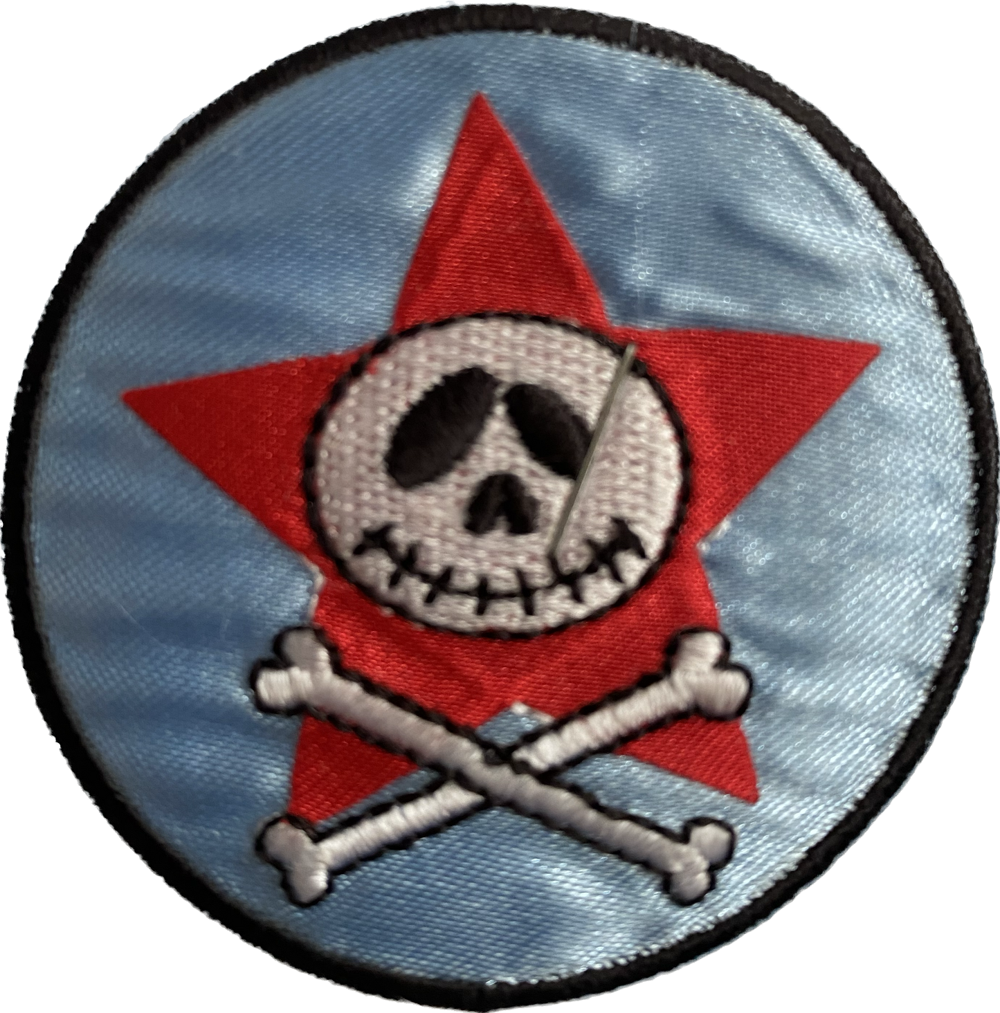 Applikation Button Pirat Stern blau