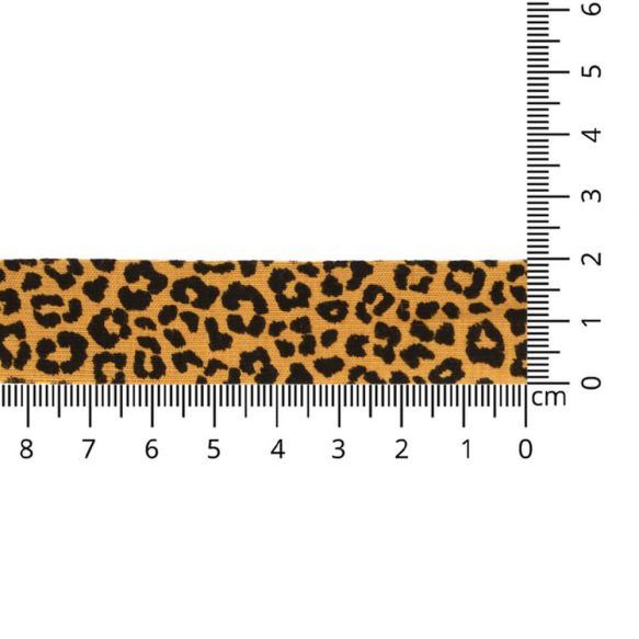 Jersey Schrägband 40/20mm Coupon leoprint senf