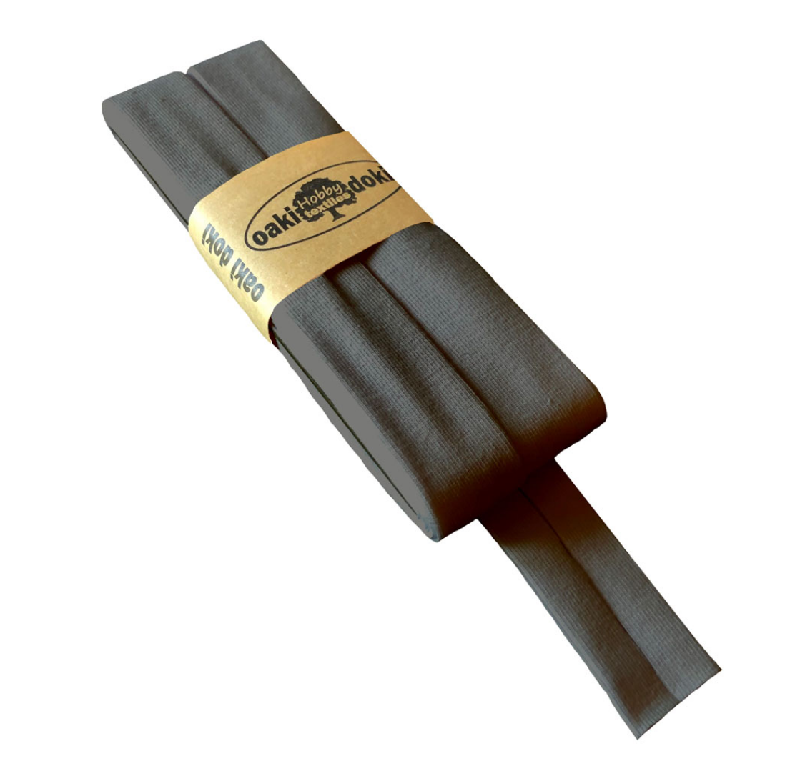 Jersey Schrägband 40/20mm Coupon dunkelgrau