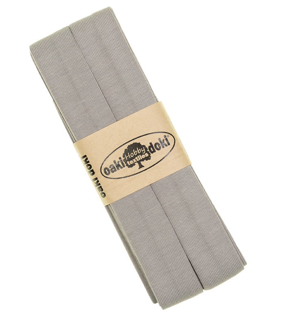 Jersey Schrägband 40/20mm Coupon grau