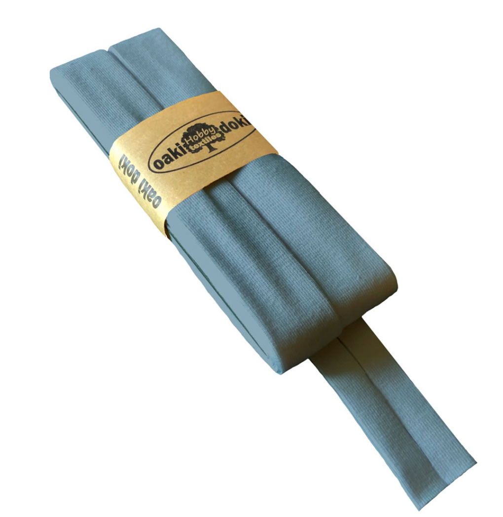 Jersey Schrägband 40/20mm Coupon jeansblau