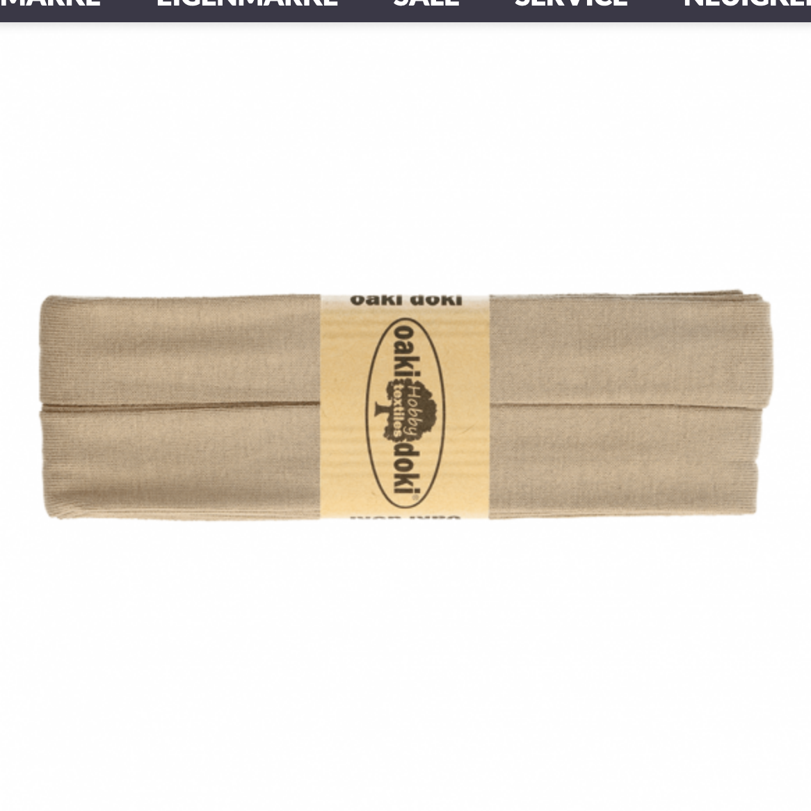Jersey Schrägband 40/20mm Coupon beige