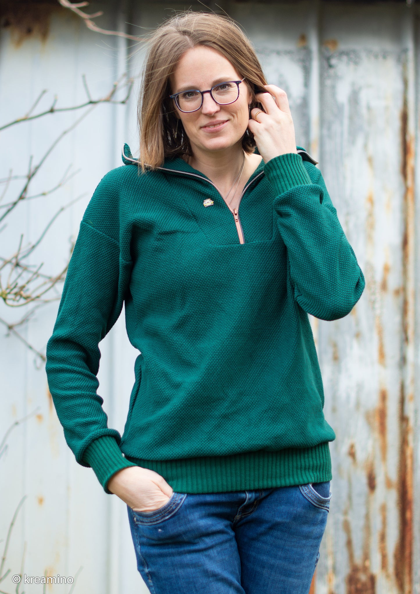 Bündchen Grobstrick Heiko beere