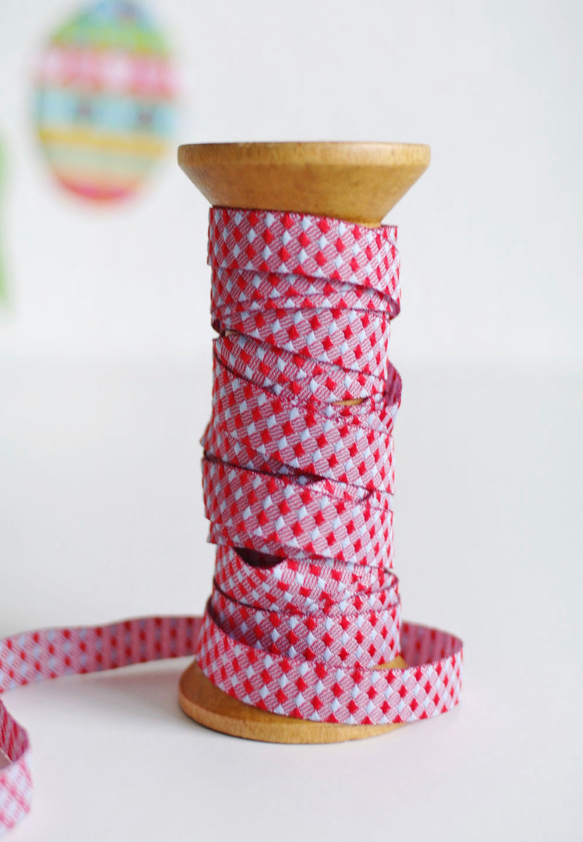 Webband Retro Karo rot