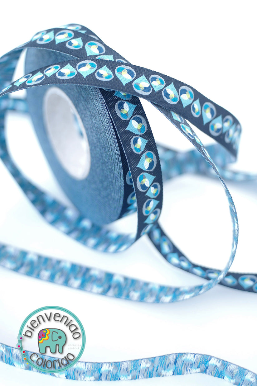 Webband Drops blau
