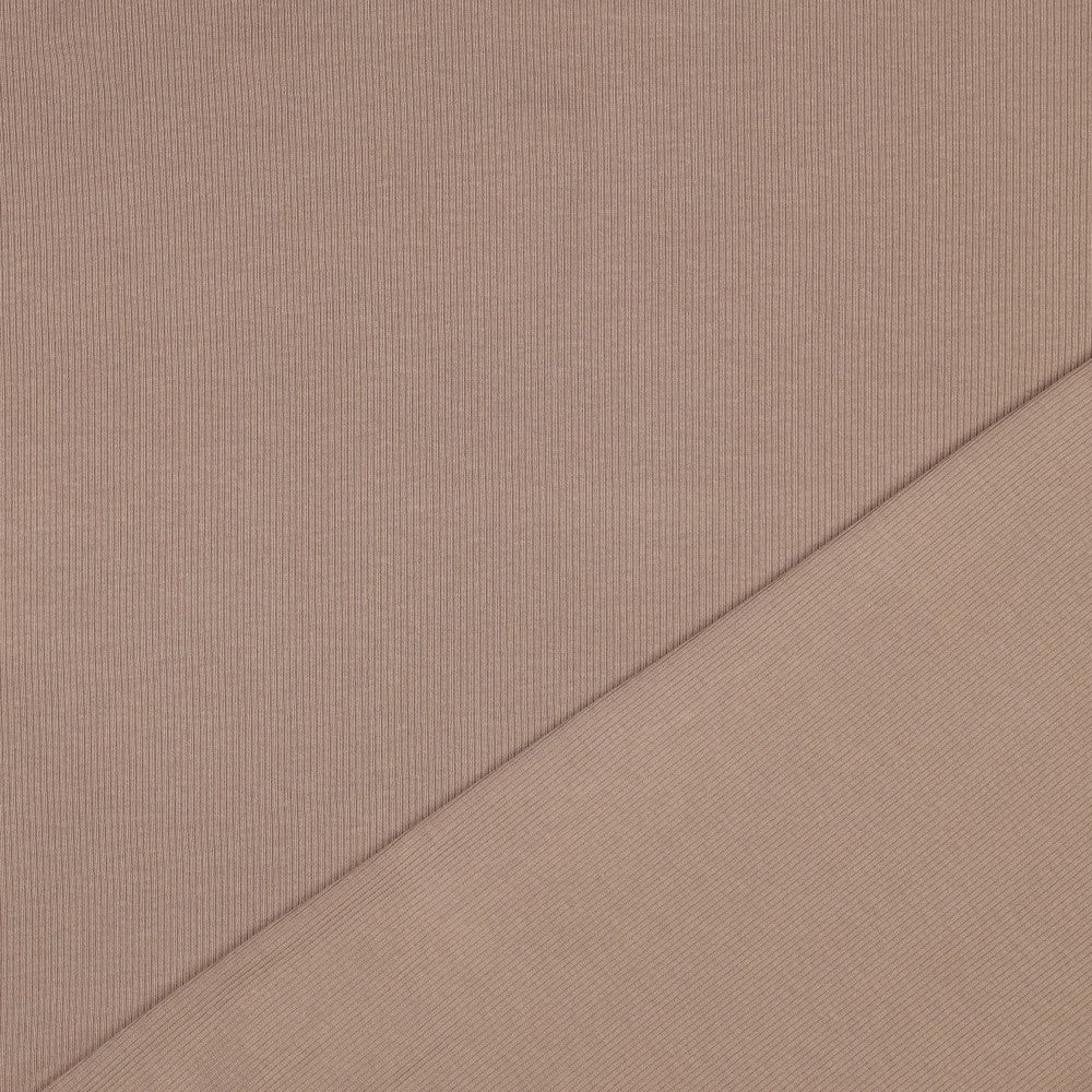 Jersey Rippenjersey uni taupe