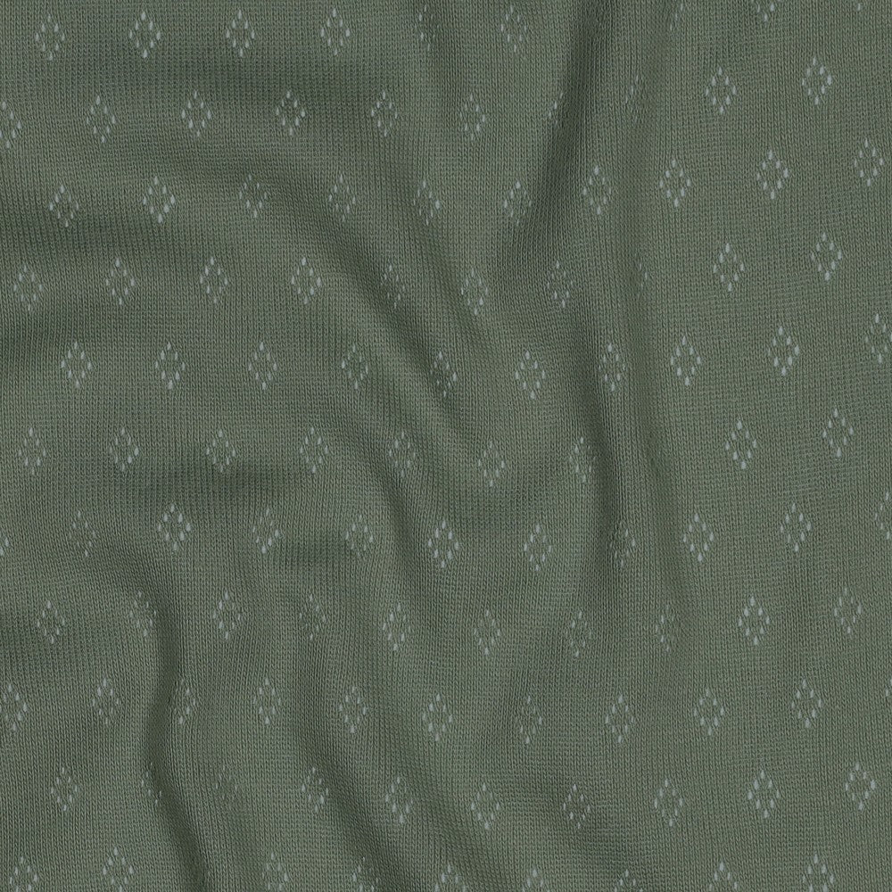 Jersey Feinstrick Ajour Pointoille old green