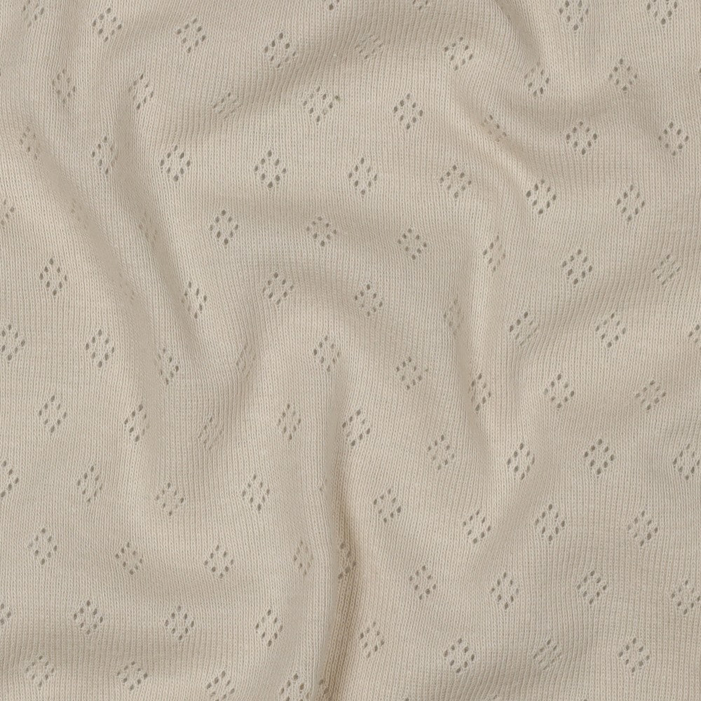 Jersey Feinstrick Ajour Pointoille beige