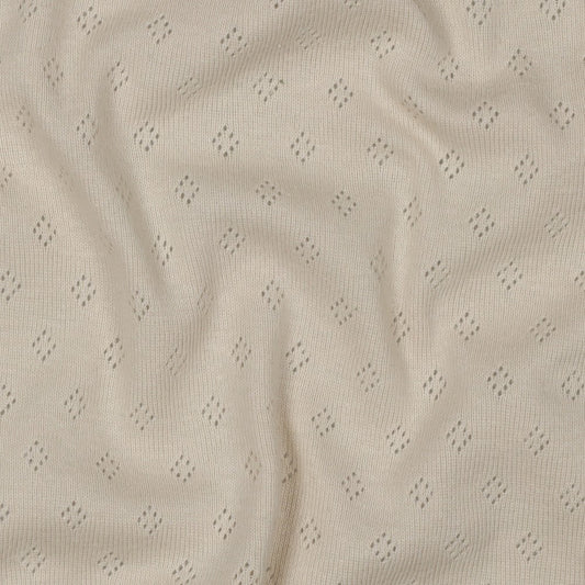 Jersey Feinstrick Ajour Pointoille beige