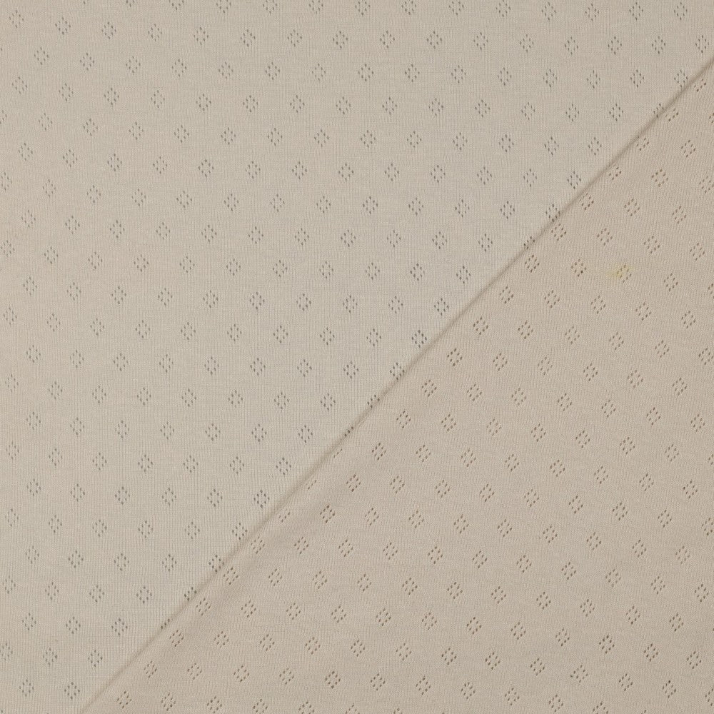 Jersey Feinstrick Ajour Pointoille beige