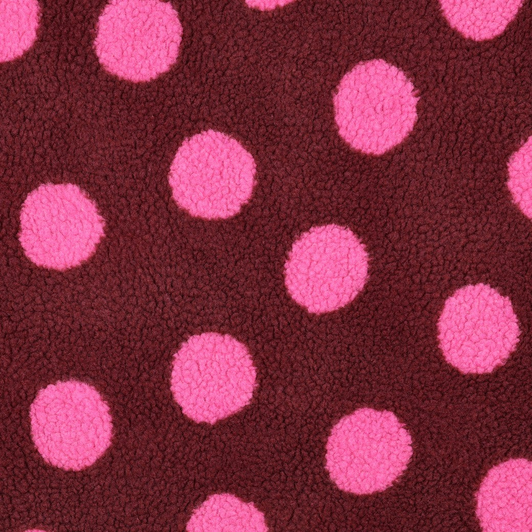 BALD ERHÄLTLICH - Teddystoff Jacquard Dots bordeaux pink