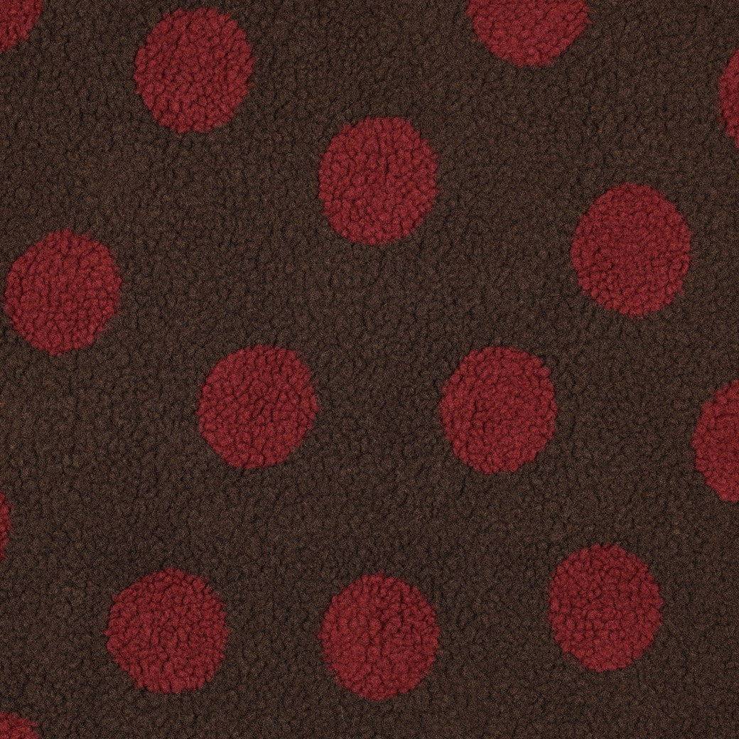 BALD ERHÄLTLICH - Teddystoff Jacquard Dots braun rot
