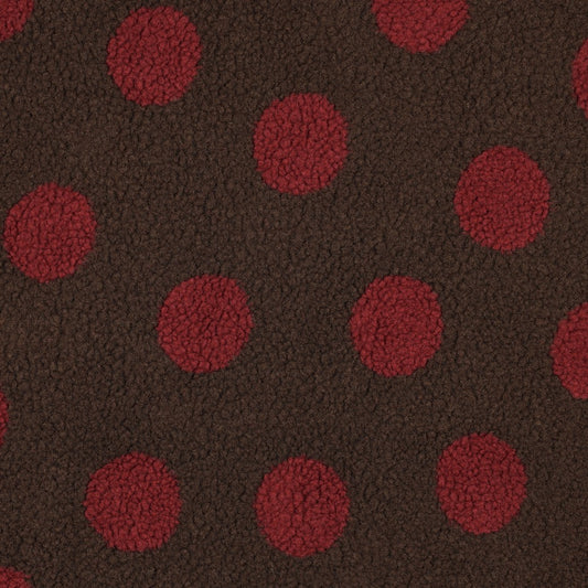 Teddystoff Jacquard Dots braun rot